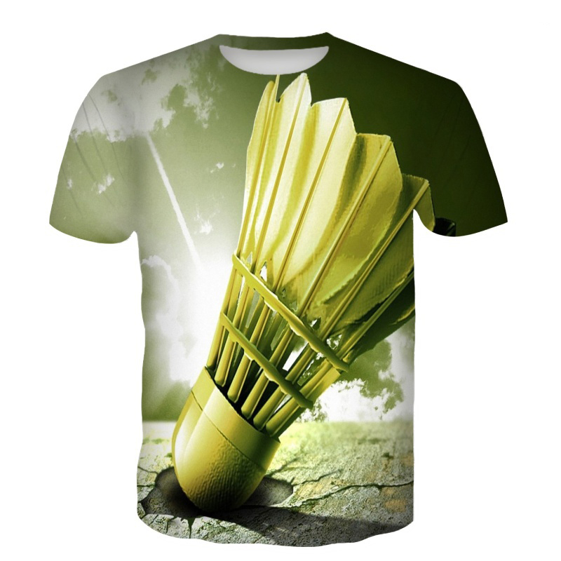 Badminton Shuttlecock - 배드민턴 티셔츠 셔틀콕 3D 프린트 스트리트웨어