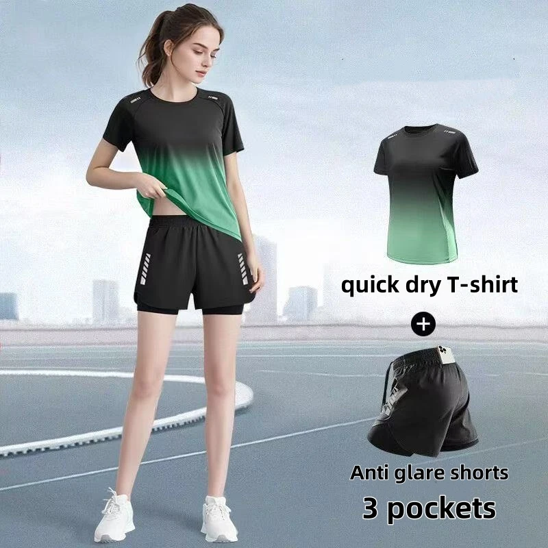 Badminton Jersey - 여성용 운동복 세트, 런닝 반바지, 티셔츠,