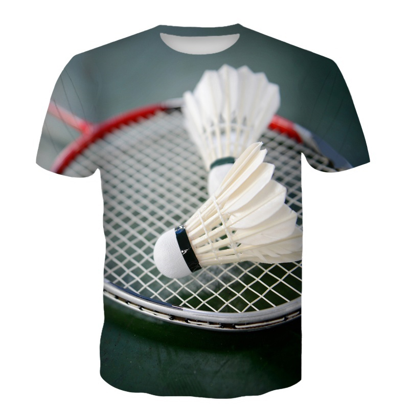 배드민턴 티셔츠 셔틀콕 3D 프린트 스트리트웨어 여름  - Badminton Shuttlecock 리뷰 및 가격