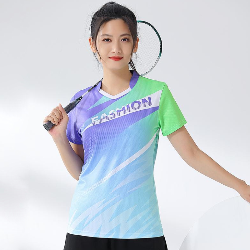 여자 배드민턴 셔츠, 프린트 골프웨어, 속건성 여자 탁 - Badminton Jersey 리뷰 및 가격