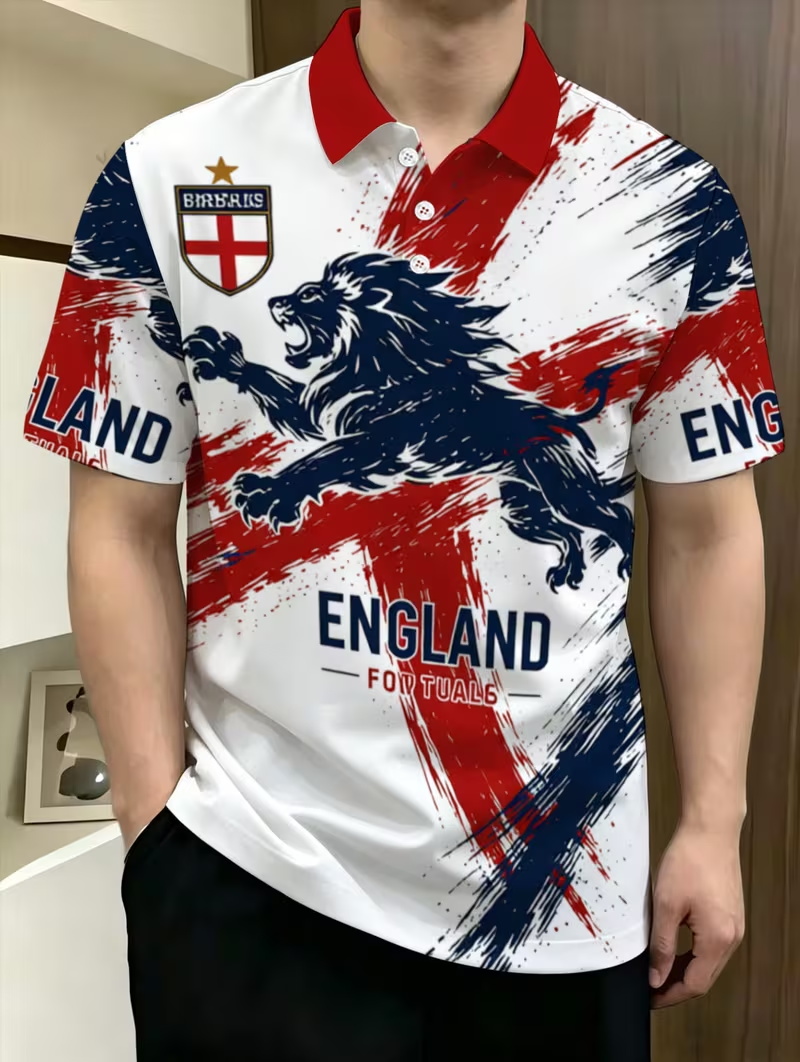잉글랜드 국기 패턴 축구 저지 남성용 폴로 셔츠 속건성 - Badminton England 리뷰 및 가격